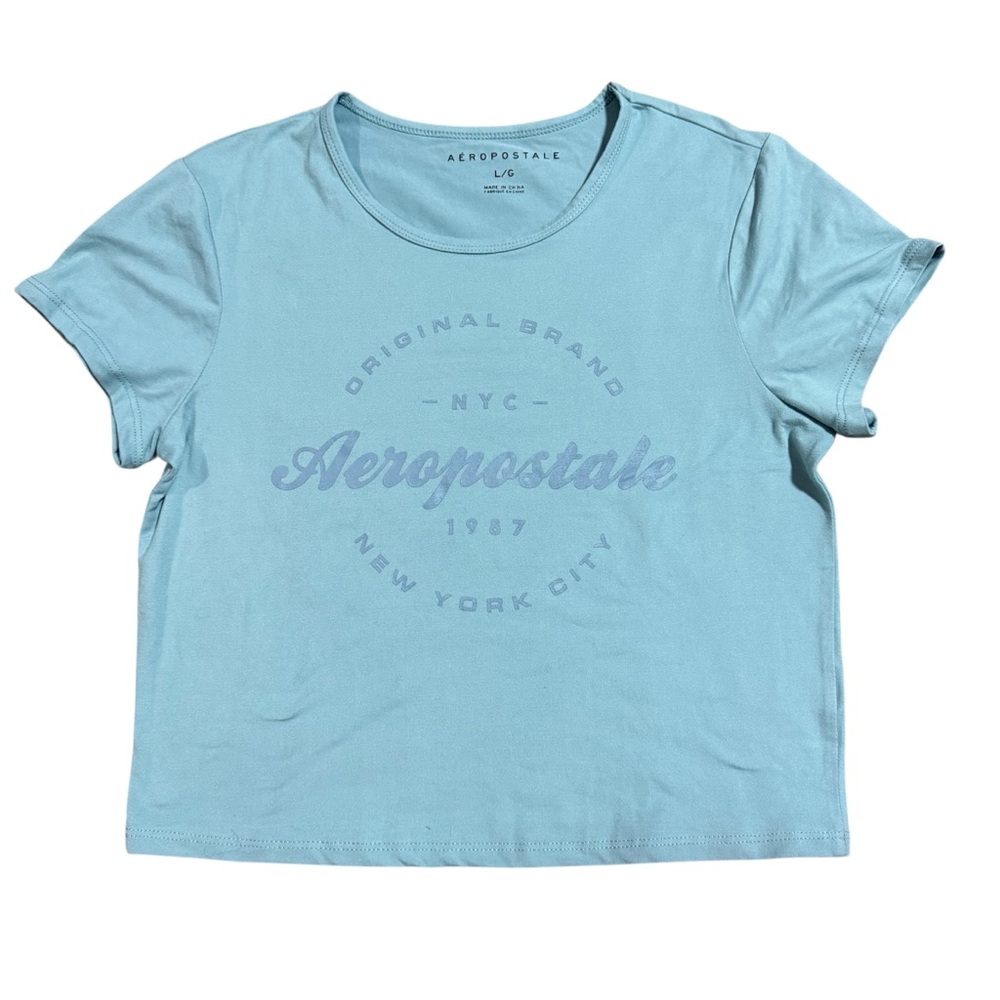 Aeropostale Blue Crop T-Shirt Size L